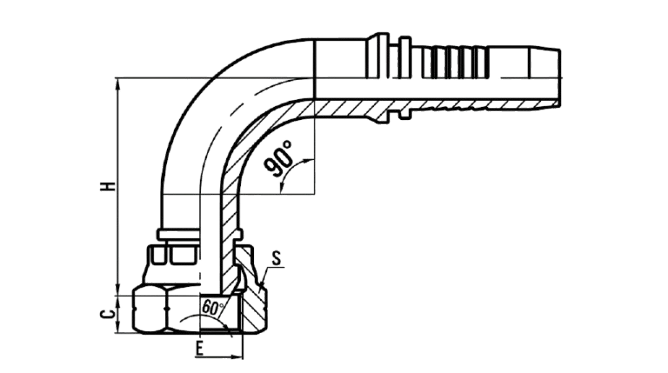 90° BSP Female 60° Cone Seal (22691)